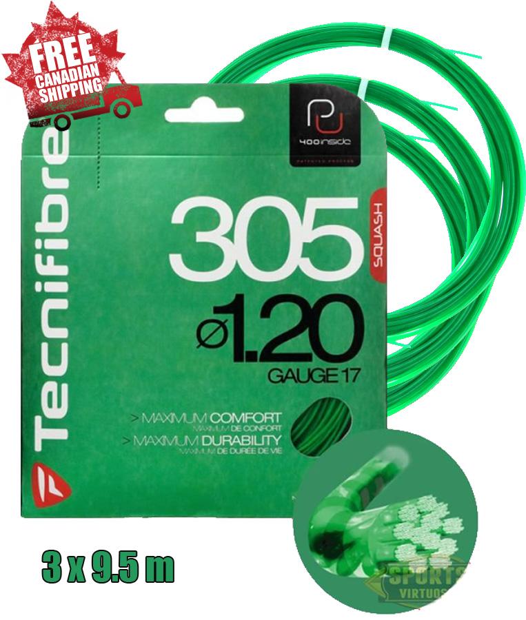 Tecnifibre 305 SPL 17g 1.20 MM 3 Cut Length Squash String Sets Squash Strings Tecnifibre