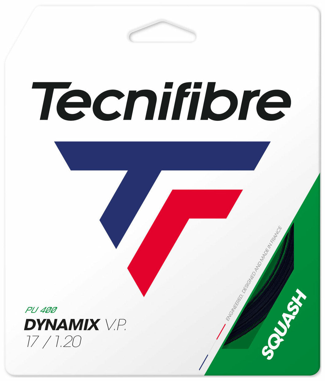 Tecnifibre Dynamix V.P. 17L 1.20mm PU 400 Black Squash String Set Squash Strings Tecnifibre