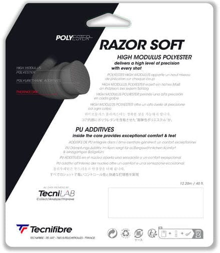 Tecnifibre Razor Soft 125 17g Tennis 200M String Reel Tennis Strings Tecnifibre