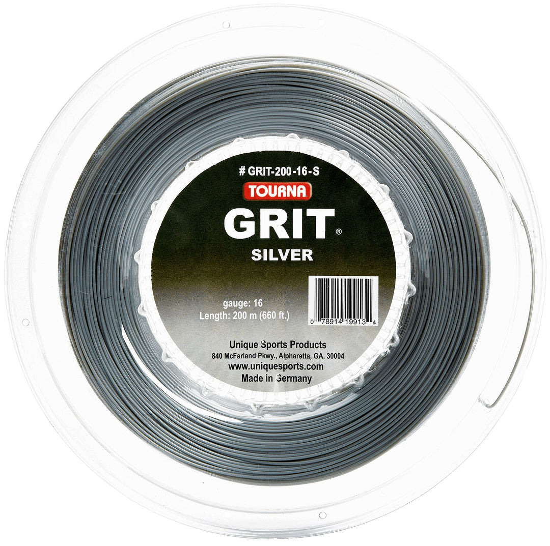 Tourna GRIT Silver 16g Tennis 200m String Reel Tennis Strings Tourna