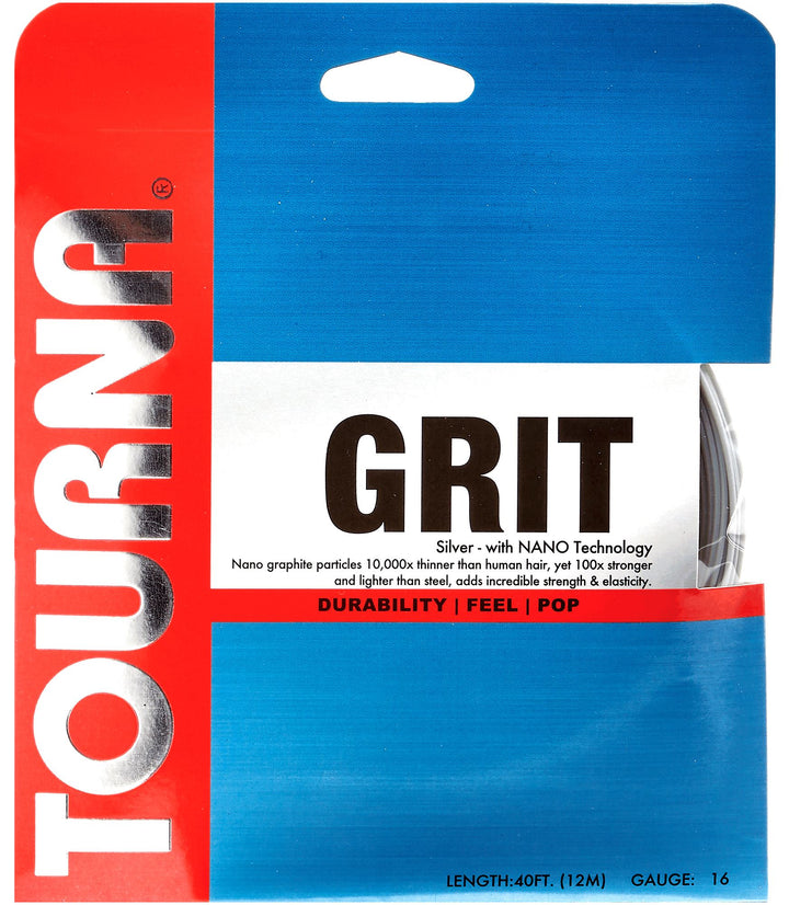 Tourna GRIT Silver 17g Tennis 12m String Set Tennis Strings Tourna