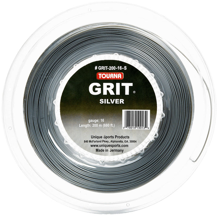 Tourna GRIT Silver 17g Tennis 200m String Reel Tennis Strings Tourna