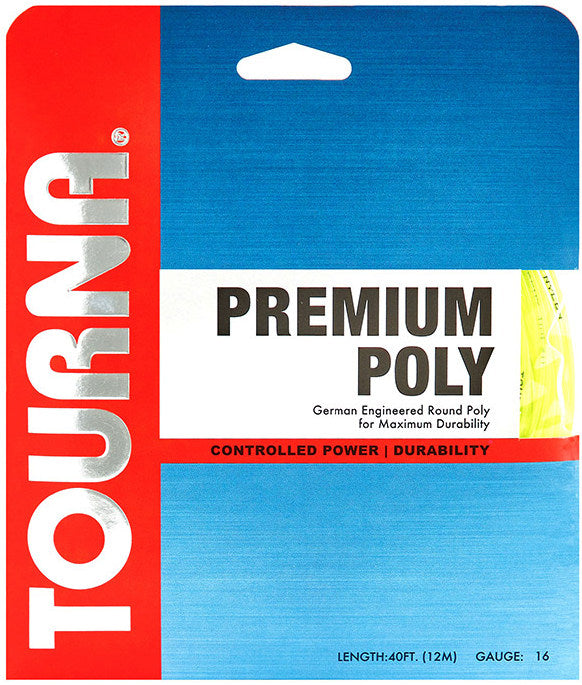 Tourna Premium Poly 17g Tennis 12m String Set Tennis Strings Tourna Optic Yellow