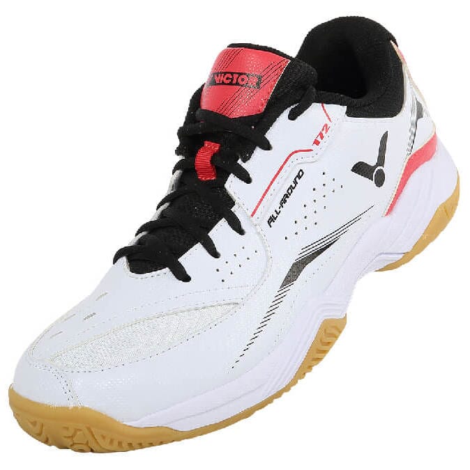 Victor A-172 AD Wide Court Shoe White/Red Men's Court Shoes Victor