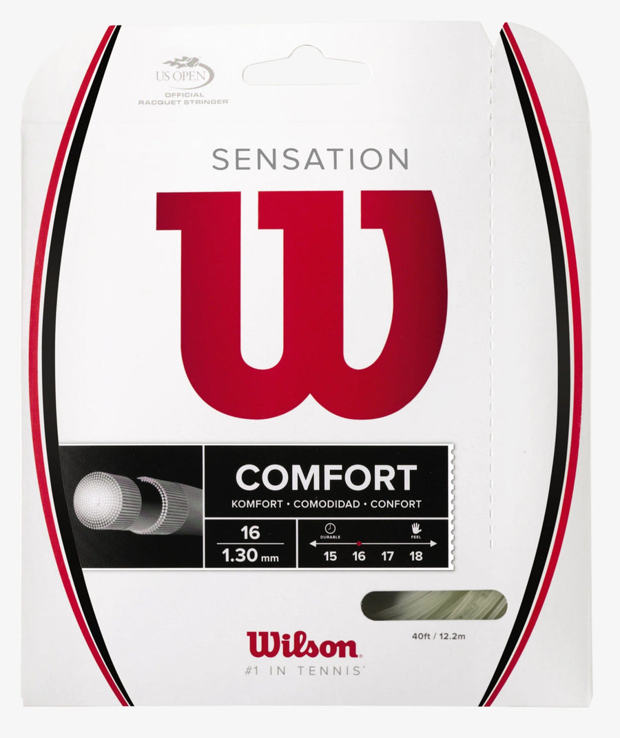 Wilson Sensation 16g White Tennis 12M String Set Tennis Strings Wilson