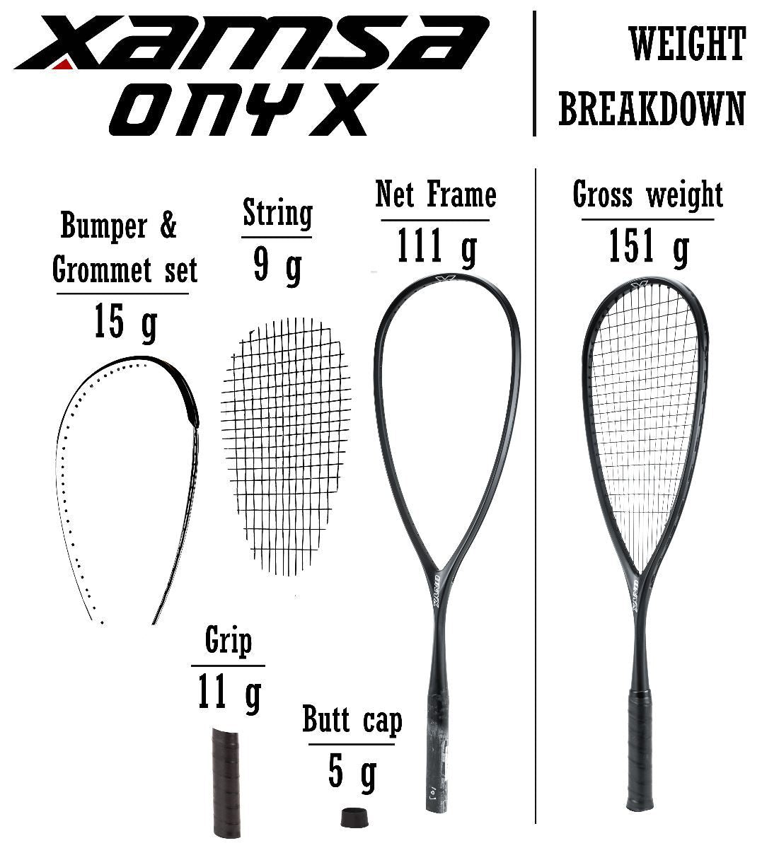 Xamsa Onyx Squash Racquet Squash Racquets Xamsa