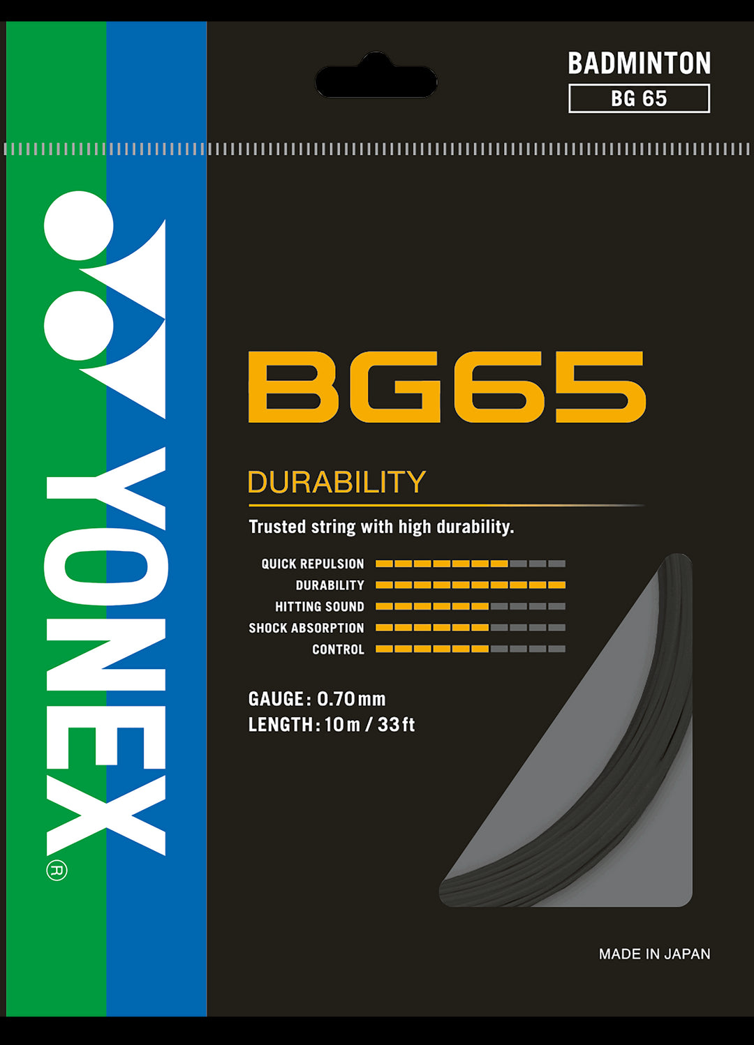 Yonex BG-65 Badminton String Set 10m Badminton Strings Yonex Black