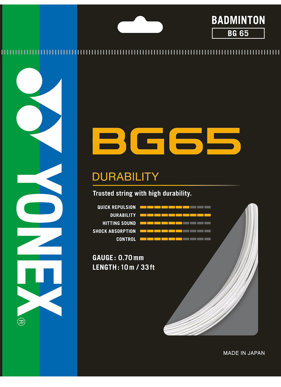 Yonex BG-65 Badminton String Set 10m Badminton Strings Yonex White