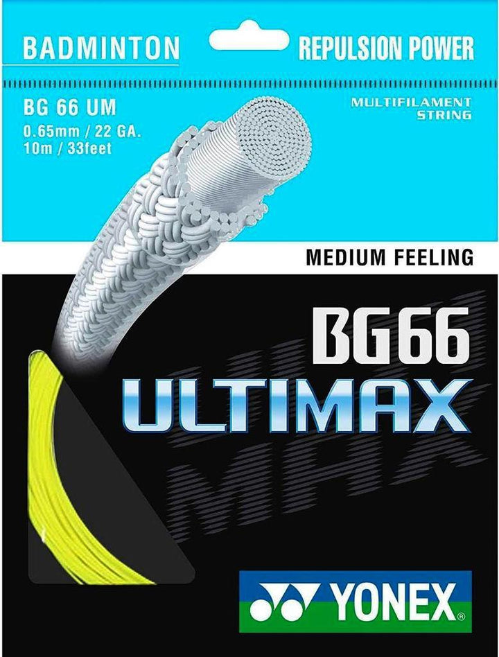 Yonex BG-66 Ultimax Badminton String Set 10m Badminton Strings Yonex Yellow