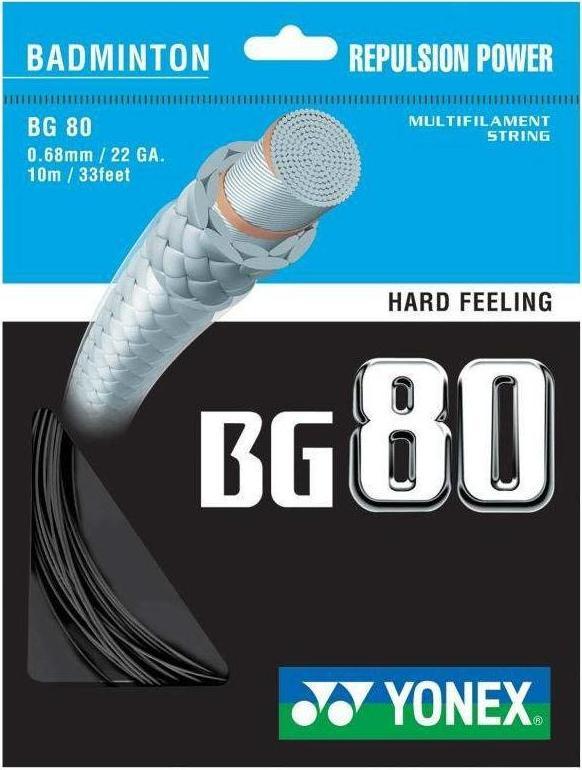 Yonex BG-80 Badminton String Set 10m Badminton Strings Yonex Black