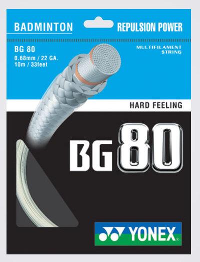 Yonex BG-80 Badminton String Set 10m Badminton Strings Yonex White