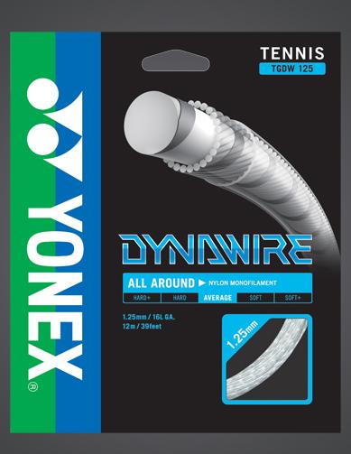 Yonex DynaWire 125 16g White/Silver Tennis 12M String Set Tennis Strings Yonex