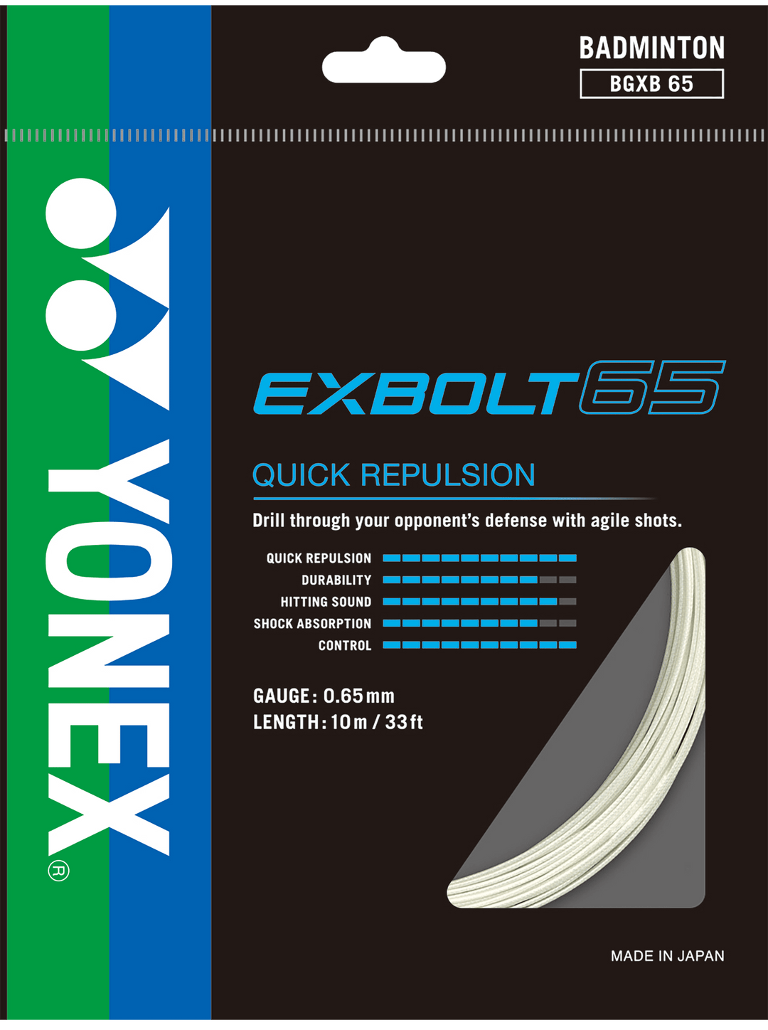 Yonex Exbolt 65 Badminton String 10m Set Badminton Strings Yonex