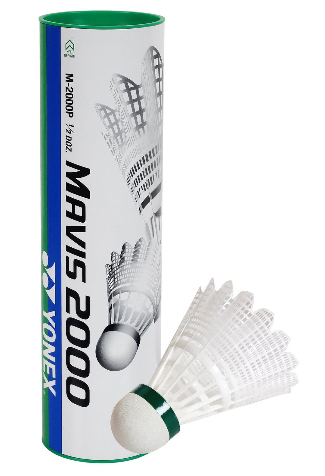 Yonex Mavis 2000 CP Nylon Shuttle 6-Pack Middle Speed Nylon Shuttlecocks Yonex White