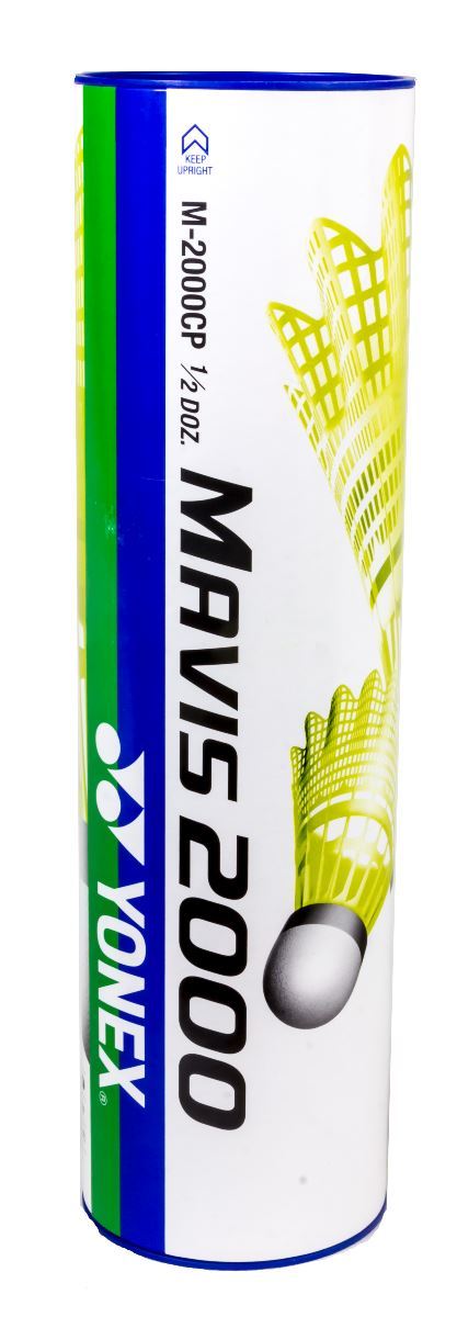 Yonex Mavis 2000 CP Nylon Shuttle 6-Pack Middle Speed Nylon Shuttlecocks Yonex Yellow