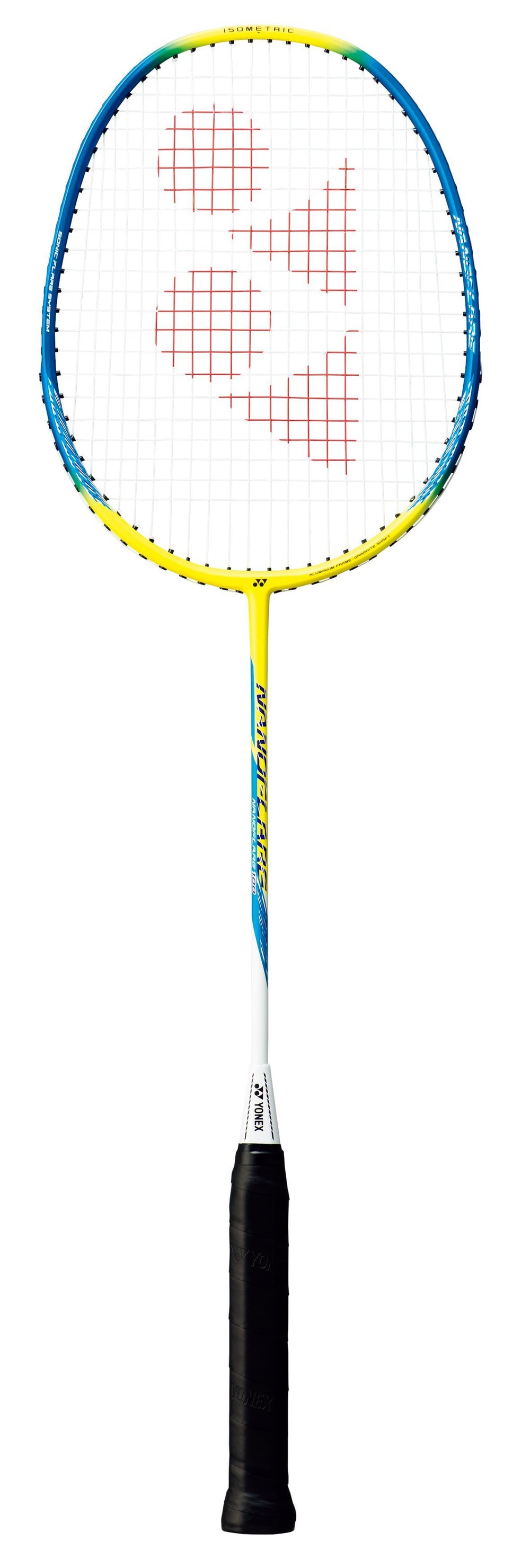 Yonex Nanoflare 100 3U Yellow-Blue Badminton Racquet Strung Badminton Racquets Yonex