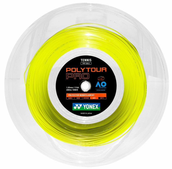 Yonex Poly Tour Pro 120 17g Yellow Tennis 200M String Reel Tennis Strings Yonex