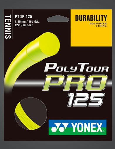 Yonex Poly Tour Pro 125 16g Yellow Tennis 12M String Set Tennis Strings Yonex