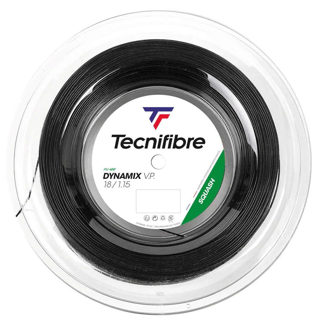 Tecnifibre Dynamix V.P. 18 1.15mm PU 400 Black Squash String 200m 660 Foot Reel