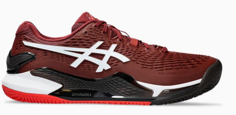 Asics Gel-Resolution 9 CLAY Red/White tennis shoes