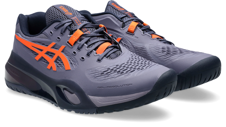 Asics Gel-Resolution X Wide Greyish Purple/Nova Orange Men's tennis shoes