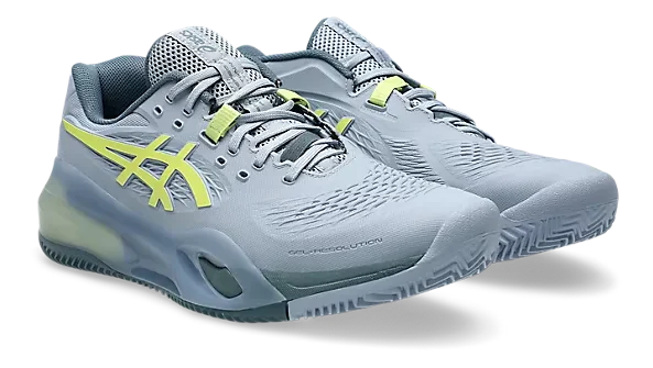 Asics Gel-Resolution X Clay Gris Bleu/Pistache Chaussures de tennis