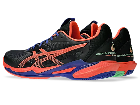 Asics Solution Speed FF 3 Men's Padel Shoe Black/Vivid Coral - Sports Virtuoso