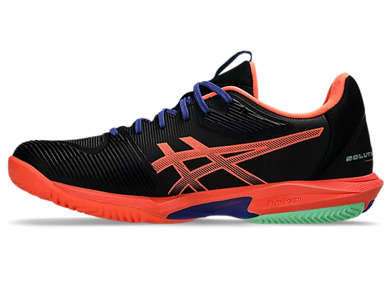 Asics Solution Speed FF 3 Men's Padel Shoe Black/Vivid Coral - Sports Virtuoso
