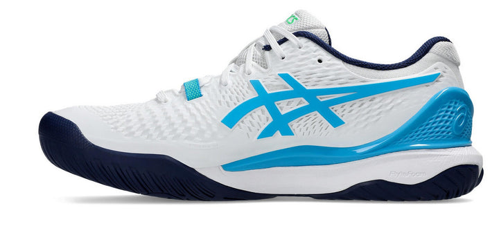 Asics Gel-Resolution 9 White/Digital Aqua Men's tennis shoes  