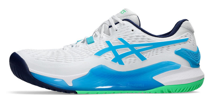 Asics Gel-Resolution 9 White/Digital Aqua Men's tennis shoes  