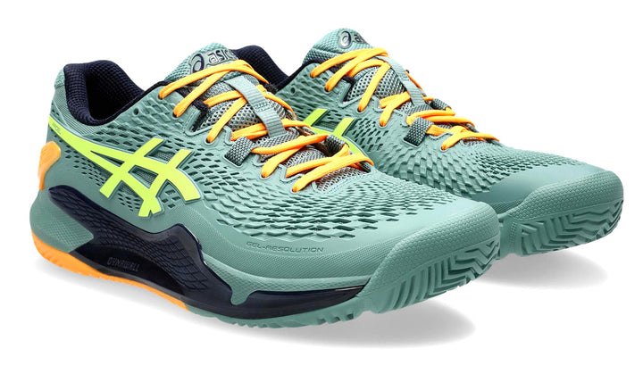 Asics Gel-Resolution 9 Celadon/Safety Yellow Padel Shoes  