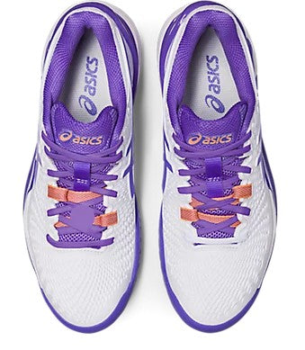 Asics Gel Resolution 9 Women's Wide Tennis Shoes White-Amethyst  