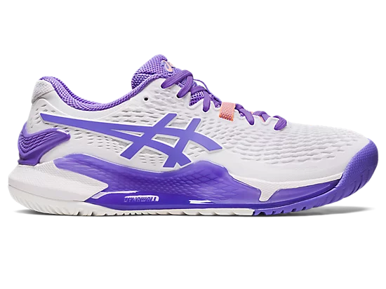 Asics Gel Resolution 9 Women's Wide Tennis Shoes White-Amethyst  