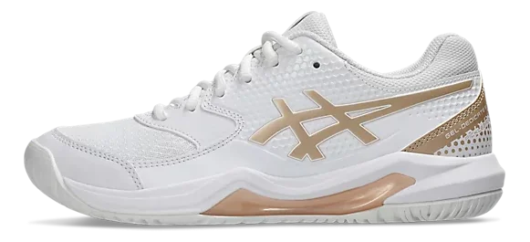Asics Gel-Dedicate 8 Pickleball White/Champagne Women&