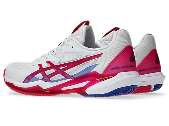 Asics Solution Speed FF 3 Women's Clay Tennis Shoe White/Bright Rose - Sports Virtuoso