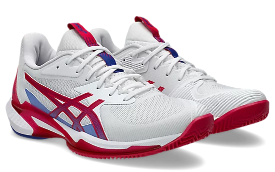 Asics Solution Speed FF 3 Women's Clay Tennis Shoe White/Bright Rose - Sports Virtuoso
