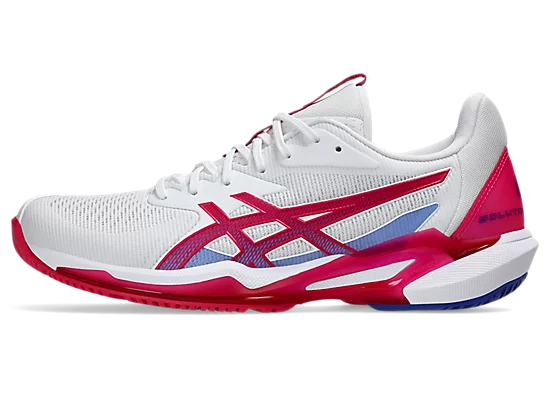 Asics Solution Speed FF 3 Women's Tennis Shoe White/Bright Rose - Sports Virtuoso