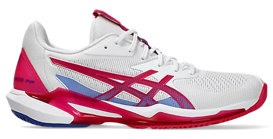 Asics Solution Speed FF 3 Women's Tennis Shoe White/Bright Rose - Sports Virtuoso