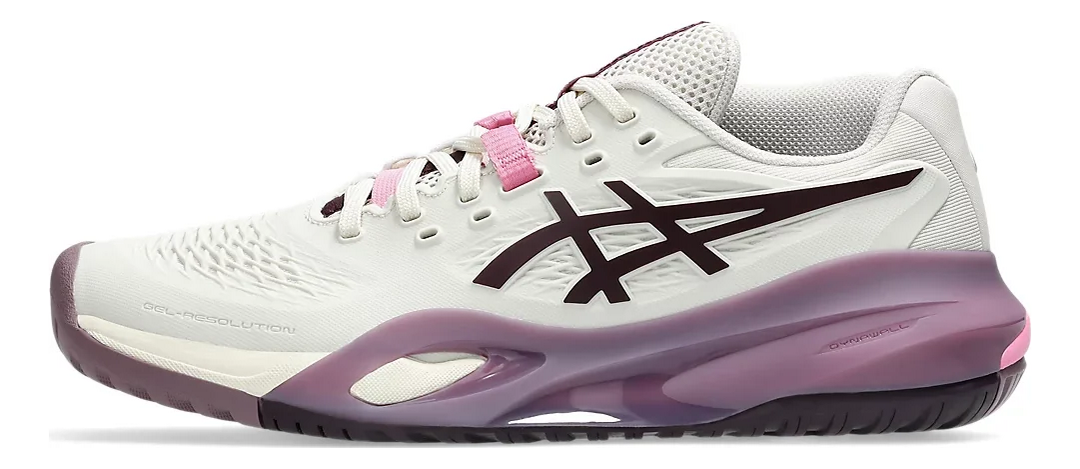 Chaussures de tennis pour femme Asics Gel-Resolution X Soft Oat/Dark Aubergine LARGE