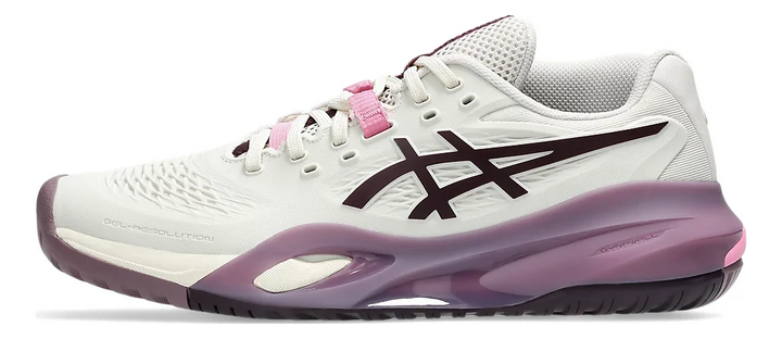 Chaussures de tennis pour femme Asics Gel-Resolution X Soft Oat/Dark Aubergine LARGE