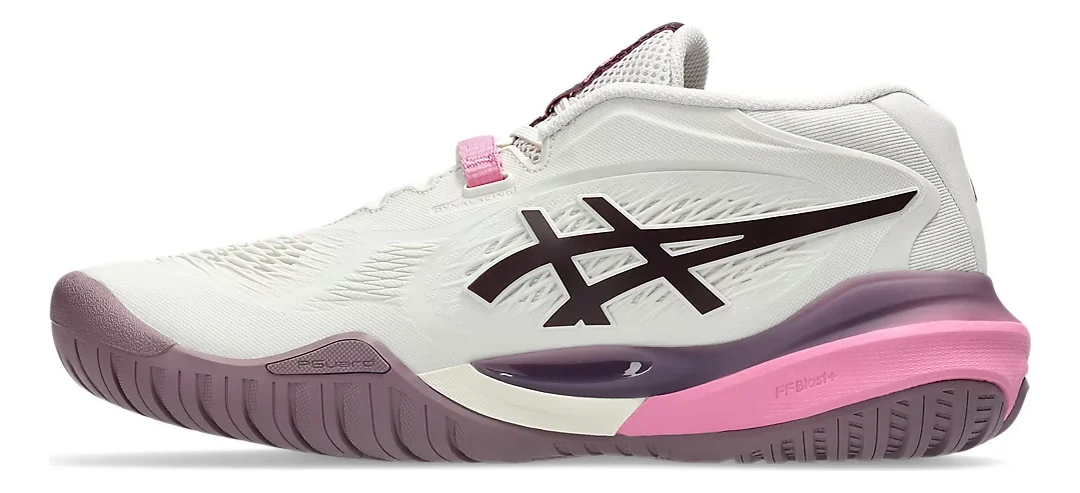 Chaussures de tennis pour femme Asics Gel-Resolution X Soft Oat/Dark Aubergine LARGE