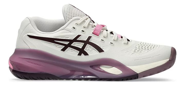 Chaussures de tennis pour femme Asics Gel-Resolution X Soft Oat/Dark Aubergine LARGE