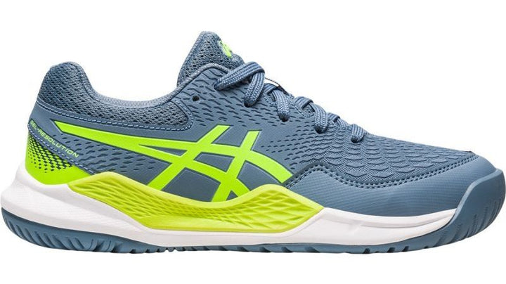 Chaussures de tennis pour jeunes Asics Gel-Resolution 9 GS bleu acier/vert