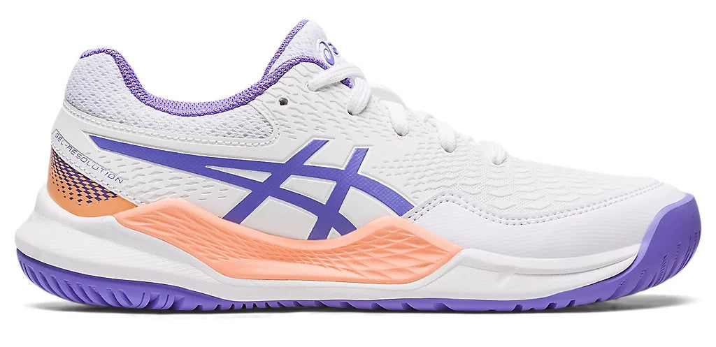 Chaussures de tennis Asics Gel-Resolution 9 GS Blanc/Améthyste pour jeunes