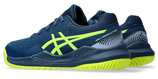 Chaussures de tennis Asics Gel-Resolution 9 GS Mako Blue/Safety Yellow pour jeunes