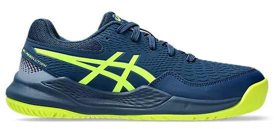 Chaussures de tennis Asics Gel-Resolution 9 GS Mako Blue/Safety Yellow pour jeunes