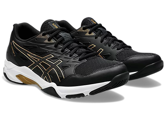 Asics Gel-Rocket 11 Wide Unisex Court Shoe Black/Pure Gold  