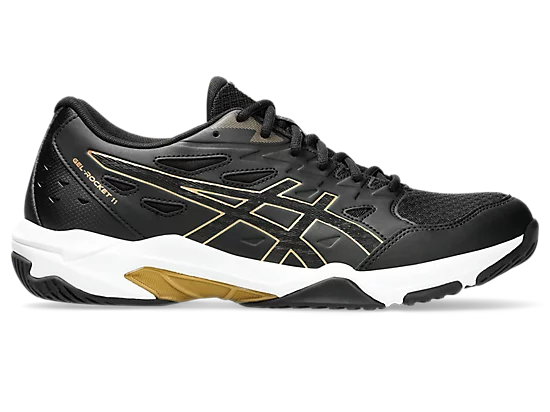 Asics Gel-Rocket 11 Wide Unisex Court Shoe Black/Pure Gold  