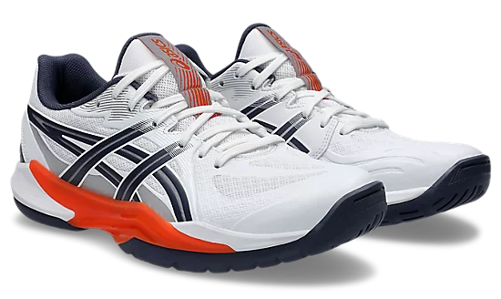 Asics Power Break FF White/Nova Orange Court Shoe