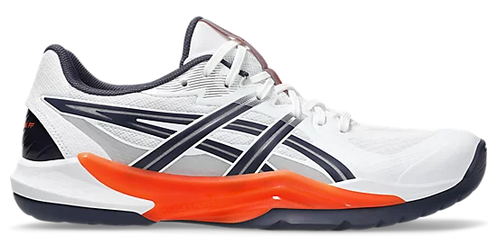 Asics Power Break FF White/Nova Orange Court Shoe - Sports Virtuoso